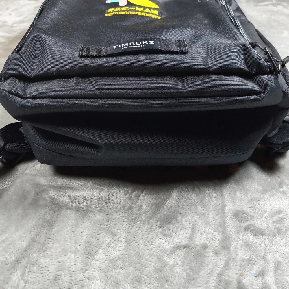Timbuk2 Division Laptop Backpack‎ OS Black Pac Man Embroidered Padded Travel Bag